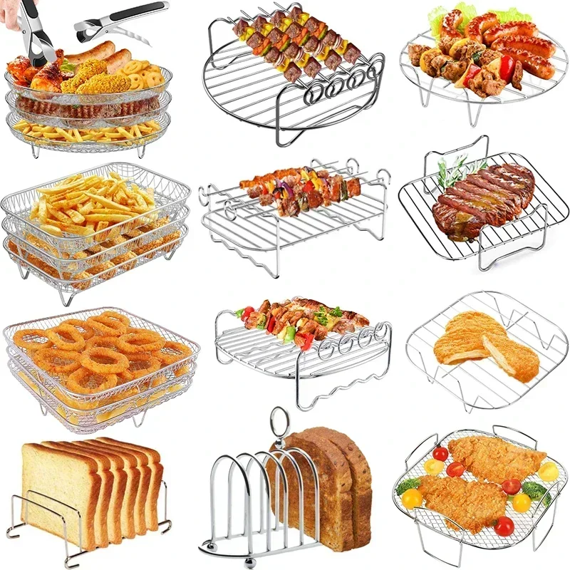 Kitchen Baking Tray Rack - Metal Kare/Yuvarlak/Dikdörtgen Fırın Izgara Rafları Çok