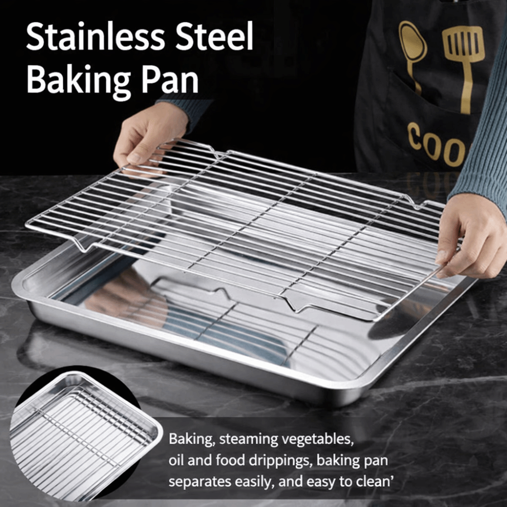 Kitchen Baking Tray Rack - Taşınabilir Yapışmaz Paslanmaz Çelik Pişirme Tavası