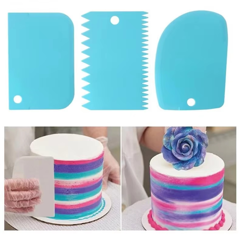 Kitchen Baking Tools - 3 adet krem ​​sıyırıcı pürüzsüzleştirici düzensiz